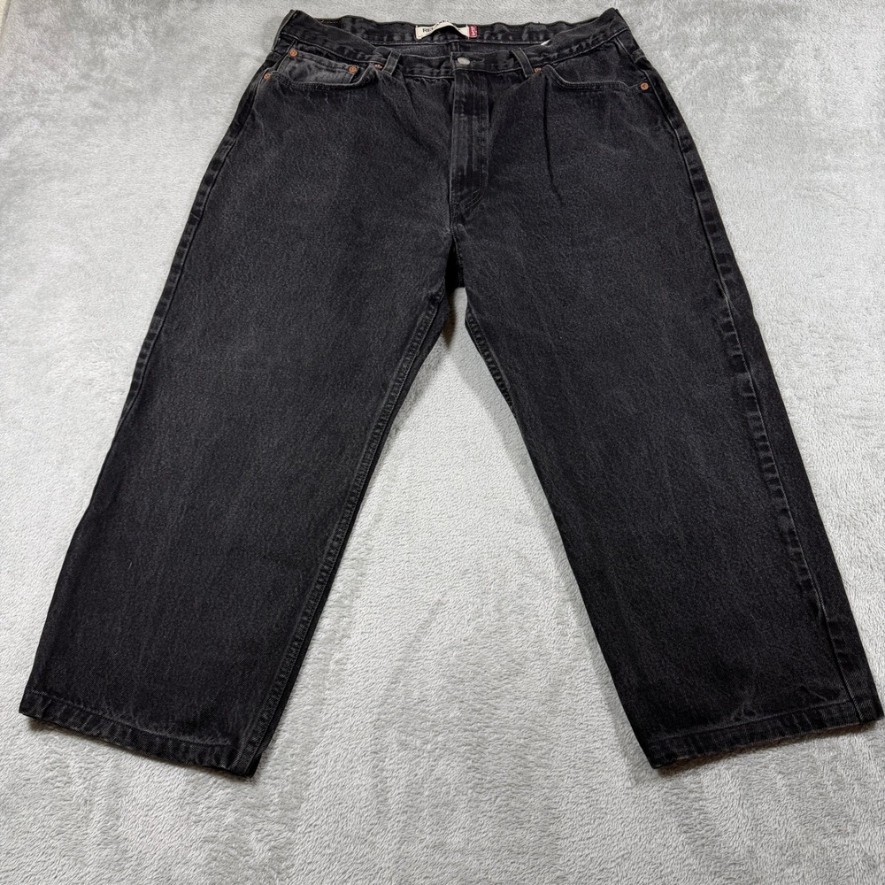 Levis 550 Relaxed Fit Jeans Mens 40x30 (Fits 37x24) Black Straight Leg Denim Y2K
